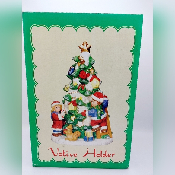Christmas‎ Tree Votive Tealight Candle Holder Vintage Porcelain Favorite things - Picture 7 of 10